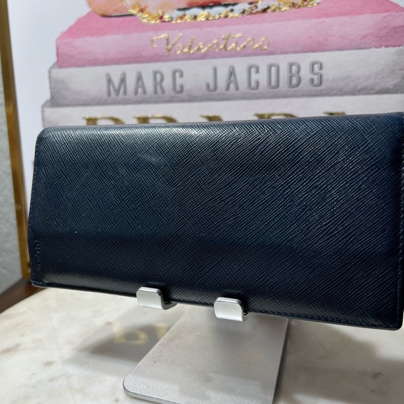 PRADA Unisex Wallet Long Saffiano Black 2MV836 Many Card Pockets - Picture 10 of 14